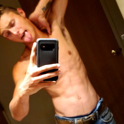 Camron L: Shirtless in Bathroom Mirror