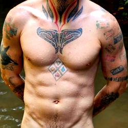 Tattooed Male Model in Brazilian Tattoo Style