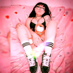 Age-Old OnlyFans Model Baby Bonnie 💖🐰✨ Relaxing in a White Sneaker, Red Heart Backdrop