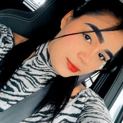 Alexachaster1!, 23-year-old model from the UK posing in a black and white zebra top