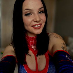 Model in Superhero Costume