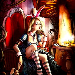 Aizi in Wonderland: A Model Art Print