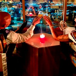 Couple Celebrates in a High-Rise Casino
