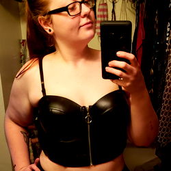 Spooks: A Female Model in a Leather Corset