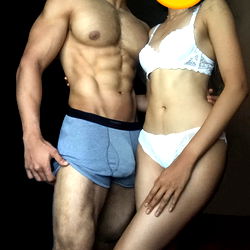 Fit Indian Lovers in a Playful Post-Workout Selfie
