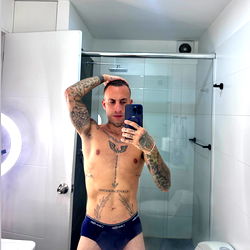 OnlyFans Model Facundo Avila in Shower Room Mirror