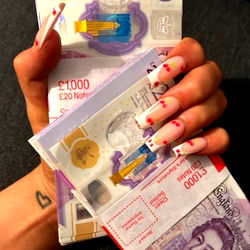 Goddess Amy with UK Pound Sterling Notes
