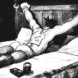 Illustrated Scene of Adult Model in a Prison Cell