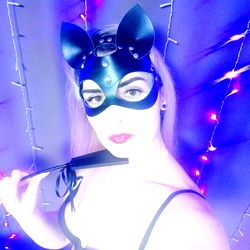 Anna from Moskow, showing off her cat ears mask