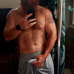 Dad Having Fun in Bathroom Mirror