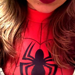 Spider-Man Cosplay with Sparkling Lipstick
