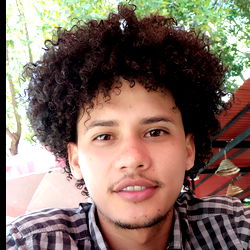 Colombian Man with Curly Hair, Mustache and Goatee
