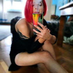 Smoking Model with Red Hair
