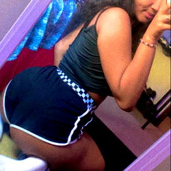 Model Showcasing Black Shorts