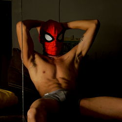 Onlyfans Model Ulises Knoche Relaxing in Spider-Man Costume