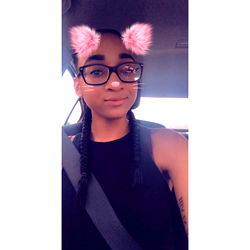 Ally Kat, OnlyFans Model in Playful Striped Hair and Glasses, with Pink Cat Ears and Kitten Tail. 🎩✨