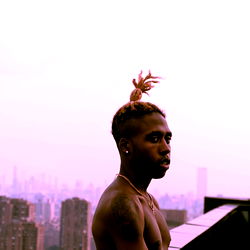 Vibrant and Youthful Model Photograph with a Pop of Color in the Hair