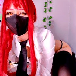 OnlyFans Model LittleBlueGirl in Red Wig and School Uniform