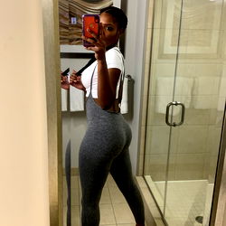 Model Ash Kash in Bathroom Mirror Shoot