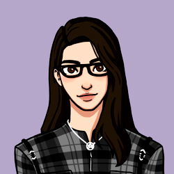 Character Illustration of a Woman with Glasses