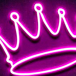 Pink Neon Crown Sign