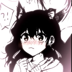 Cute anime cat character with a blush