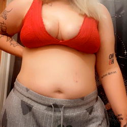 OnlyFans Model Alexis in Tight Jeans, Red Bikini Top and Hoodie