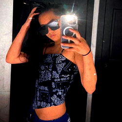 Fashionable Model in Tankini and Sunglasses