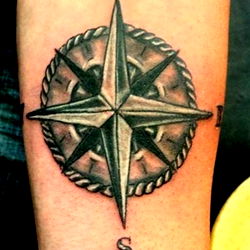 Tattoo of a Compass on a Wrist