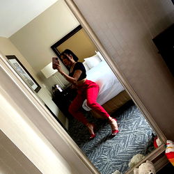 Model Alisse Peralta Poses in Hotel Room