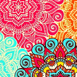 Colorful Patterned Tie-dye Scarf