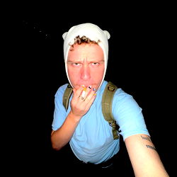 Adventure-seeking Alan in a Beanie & Backpack, Vaping