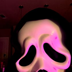 Spooky Mask with Open Mouth Sculpture for Halloween