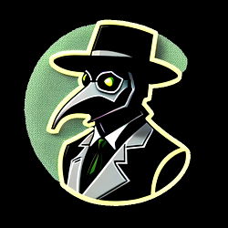 Gothic Gangster Style Character with a Mask and Fedora