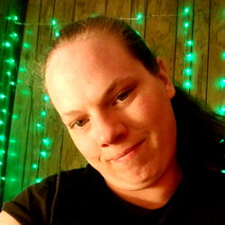 Woman in a black t-shirt