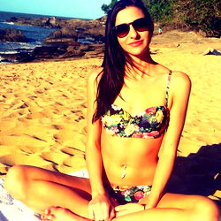Beach Babe Relaxing on Sand