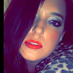 K__I__M: Glamorous Leopard Print Model in Striped Jacket and Elegant Lipstick