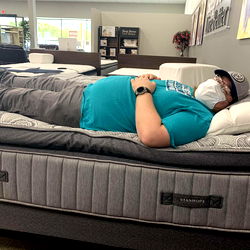 Man Relaxing on BubbleMikey Mattress