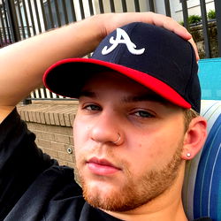 A Casual Selfie with the Atlanta Braves Logo