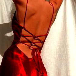 Riley's Red Dress Strapless Evening Gown