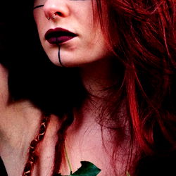 Red-haired model with fantasy elements