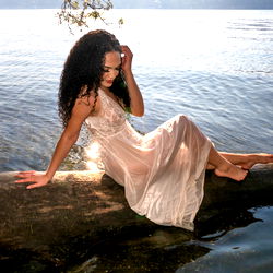 Fashion Model Natia Roe by the Lake