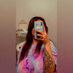 Stephy, Onlyfans Model With Colorful Tie-Dye Shirt and Tattoos
