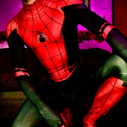 Model in Spider-Man Costume