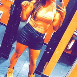 Model Bubble, Posed in Bathroom Mirror