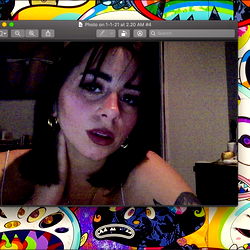 Onlyfans Model Sharing a Colorful Background Photo