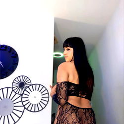 Model in Black Lingerie Posing for Camera