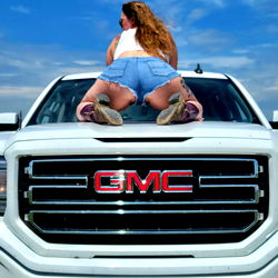 Thiccbbygrl in the Driver's Seat of a GMC Truck