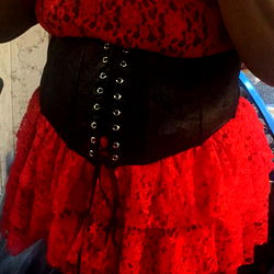 Ainaakjama in Red Ruffle Bikini