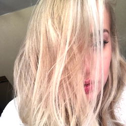 A woman with blonde hair